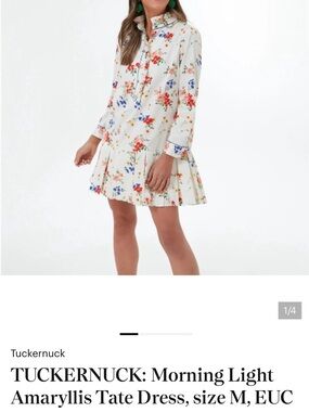 Tuckernuck White Floral Long-Sleeve Ruffle-Front Dress